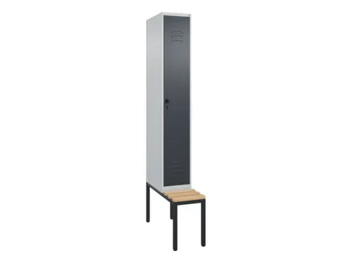 locker met bank,HxBxD 2120x300x815mm,1vak,vak B 300mm,draaigrendel