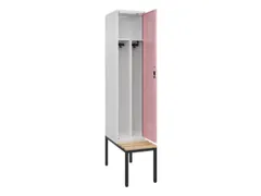 locker met bank,voor scheiding van kleding,HxBxD 2120x400x815mm,1vak