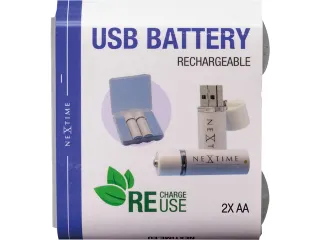 oplaadbare AA USB-Batterij blister a 2 stuks. - 6