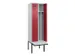 armoire vestiaire avec banc noir et blanc,HxlxP 2120x600x815mm