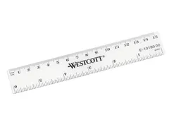Liniaal Westcott 15cm kunststof cm/inch verdeling