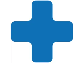 plaksymbool,plus,markering HxB 150x150mm,polycarbonaat,blauw - 2