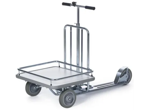 transportwagen,1trede,laadvl. LxB 580x680mm,houtplaat,glansverzinkt