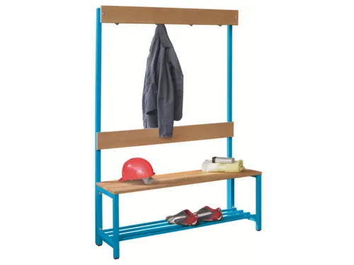 Omkleedbank LxB 1000x400mm Houten Latten Schoenenrek Haken Ral 5012