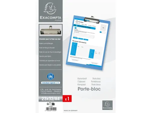 Klemplaat gecoat papier A4 blauw