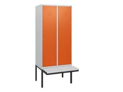 locker met bank,HxBxD 1950x800x815mm,2vak,vak B 400mm,cil.-slot