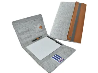 DESQ Schrijfmap A4 Dutch Design Grijs vilt met clipboard en elastiek - 4