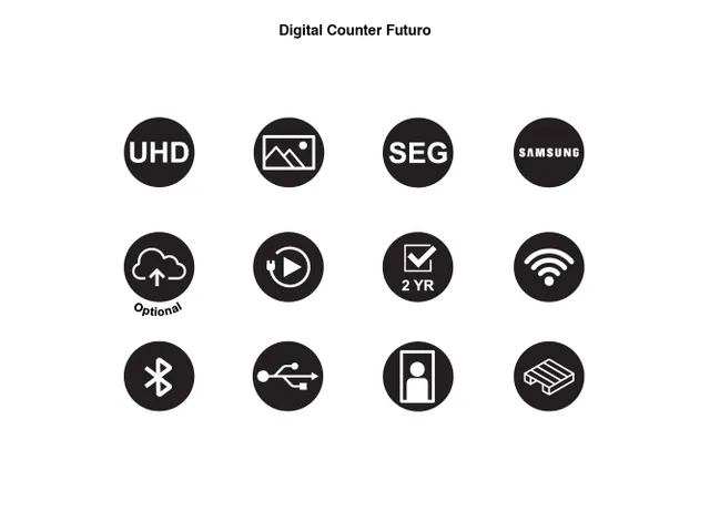 Digital Counter Futuro met 32 inch Samsung scherm Portret Zwart