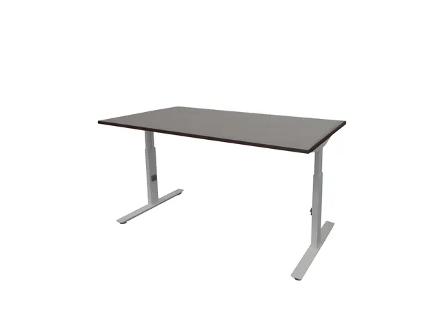 Bureau Linesto Plus Hoogte instelbaar 140x80cm Logan eik Alu T-poot