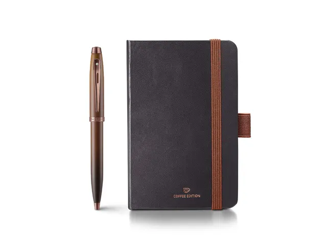 Balpen giftset Sheaffer 100 9374 Coffee Ed. Matt Brown met klein notit
