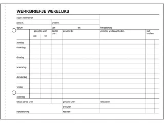 Werkbriefje Sigel Expres A5 wekelijks 50 blad - 2