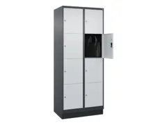 lockerkast,HxBxD 1950x800x500mm,2x4vakken,vak B 400mm,cil.-slot,sokkel