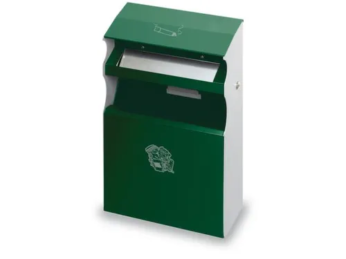 Combi-asbak Groen 2/5 liter 540x300x140mm Met Overkapping Cilinderslot
