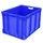 Euronorm Stapelkrat Pp 520x800x600mm 217l Standaardbodem 60kg Blauw