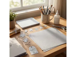 Glitterkarton Kangaro zilver 50x70cm pak à 10 vel - 6