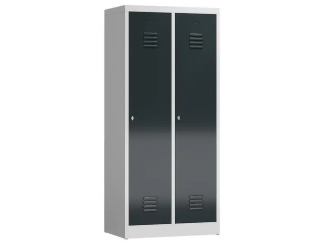 garderobekast 1800x800x500mm 2vak klink sokkel romp RAL7035 RAL7016