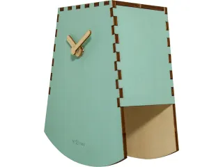 Tafelklok NeXtime Rocky 19.5x18x8.8 cm hout turquoise - 6
