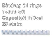 Bindrug Fellowes 14mm 21-Rings A4 Wit 25 Stuks