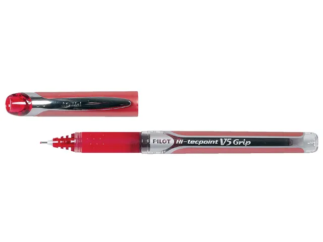 Rollerpen Pilot Hi-Tecpoint V5 Grip 0.5mm Fijne punt Rood