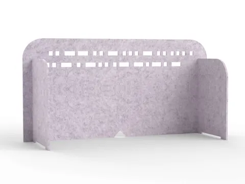 Akoestisch PET-vilt scheidingsscherm M 100x35cm lichtgrijs