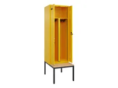 PBM-locker met bank,HxBxD 2120x600x815mm,2vak,vak B 300mm,draaigrendel
