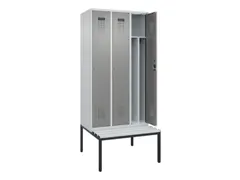 locker met bank,voor scheiding van kleding,HxBxD 2120x900x815mm,3vak