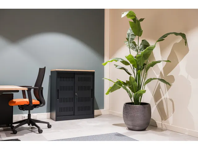 Euroseats Schuifdeurkast 105x90x40cm Zwart