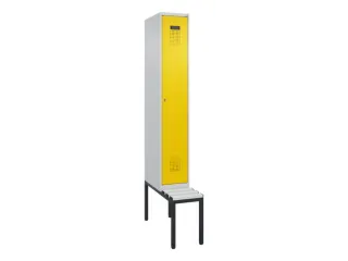 locker met bank,voor scheiding van kleding,HxBxD 2120x300x815mm,1vak - 2