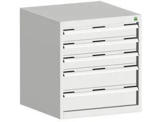ladekast HxBxD 700x650x650mm 5laden romp RAL7035 front RAL7035 - 1