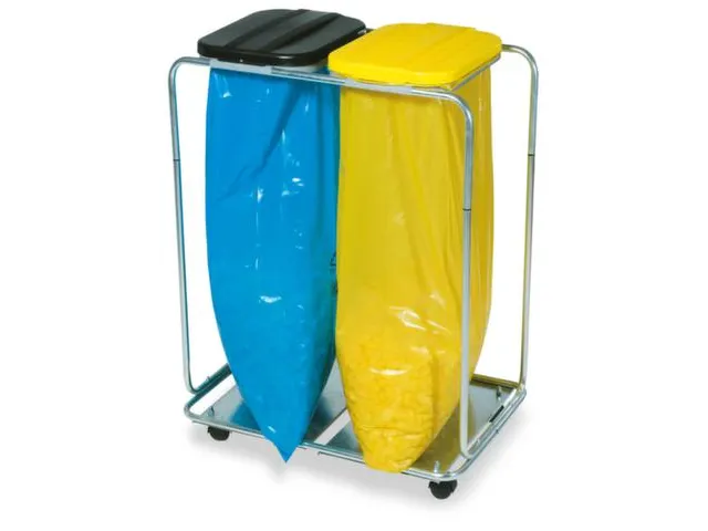 Lichte Afvalverzamelaar 2x70/120 liter 1010x750x500mm Verrijdbaar
