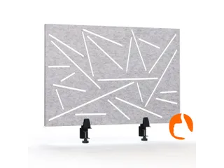 Akoestisch Bureaupaneel met patroon uitsnede 60x75cm Lichtgrijs - 1