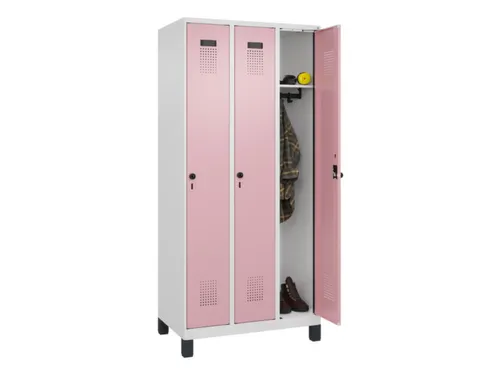 locker,HxBxD 1950x900x500mm,3vak,vak B 300mm,draaigrendel,voeten