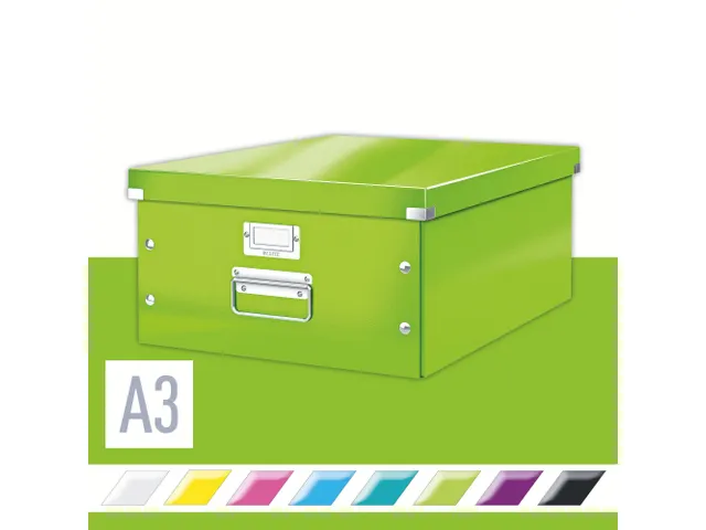 Opbergbox WOW Click & Store 369x200x482mm groen 85% gerecycled karton