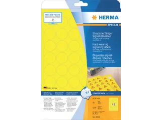 HERMA 8034 Weervaste Folie-etiketten A4 Rond 30 mm Geel 1200 stuks - 2