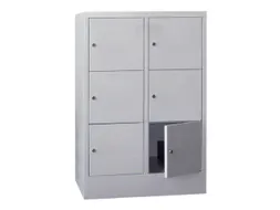 Vakkenkast HxBxD 1187x830x500mm 6 Vakken 400mm Cilinderslot Ral7035