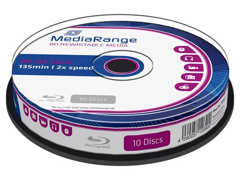 Mediarange Blue Ray Bd-Re 25Gb 2X Cb Mr501 Blu-Ray Cake Box
