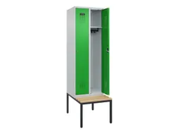 locker met bank,HxBxD 2120x600x815mm,2vak,vak B 300mm,cilinderslot