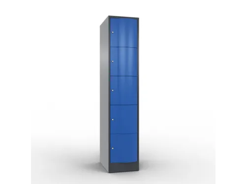 lockerkast,HxBxD 1950x396x640mm,1x5vakken,romp RAL7021,front RAL5010