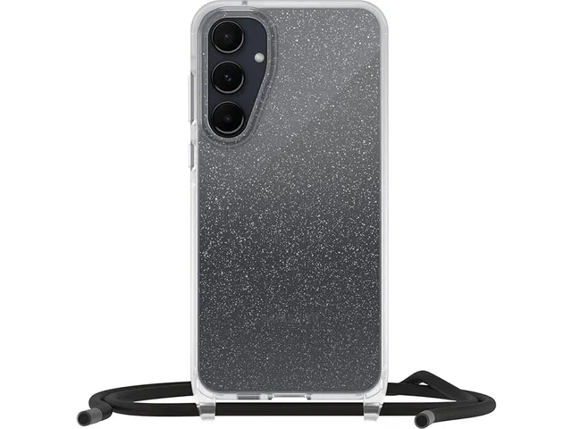 React Necklace Hoesje met koord Galaxy A55 5g transparant glitter