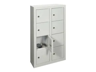 lockerkast,RAL 7035,HxBxD 815x460x200mm,2x4vakken,vak B 215mm - 3