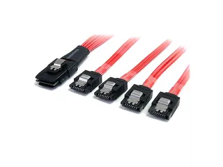 1m Serial Attached SCSI SAS Kabel SFF-8087 naar 4x Vergrendelbare SATA - 1