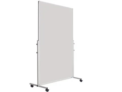 Dubbelzijdig mobiel whiteboard 120x180cm wit gelakt staal