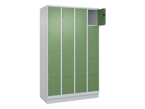 lockerkast,HxBxD 1950x1200x500mm,4x5vakken,vak B 300mm,cil.-slot