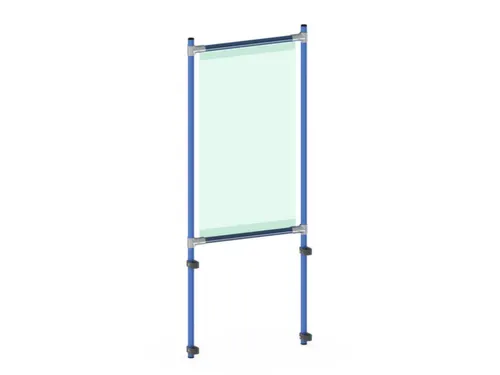 anti-speekselscherm,pvc-folie,glashelder,frame staal RAL5007