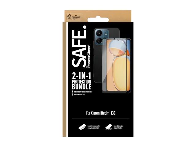 PanzerGlass SAFE. by 2-in-1 Bundle Xiaomi Redmi 13C, Xiaomi, Xiaomi