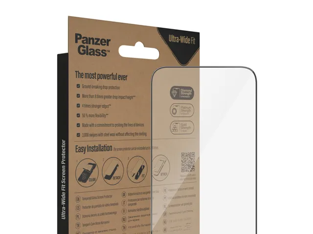 PanzerGlass Screen Protector iPhone 14 Pro Max | Ultra-Wide Fit, Ap