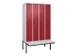 locker voor scheiding van kleding,HxBxD 2120x1200x815mm,4vak