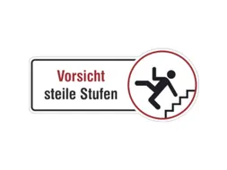 aanwijzingsbord,Pas op! Steile treden,PVC,om te verlijmen