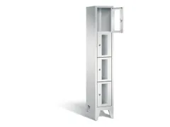 lockerkast 1850x320x500mm 1x4 vakken Cilinderslot Poten, RAL7035