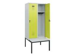 locker met bank,HxBxD 1950x800x815mm,2vak,vak B 400mm,draaigrendel